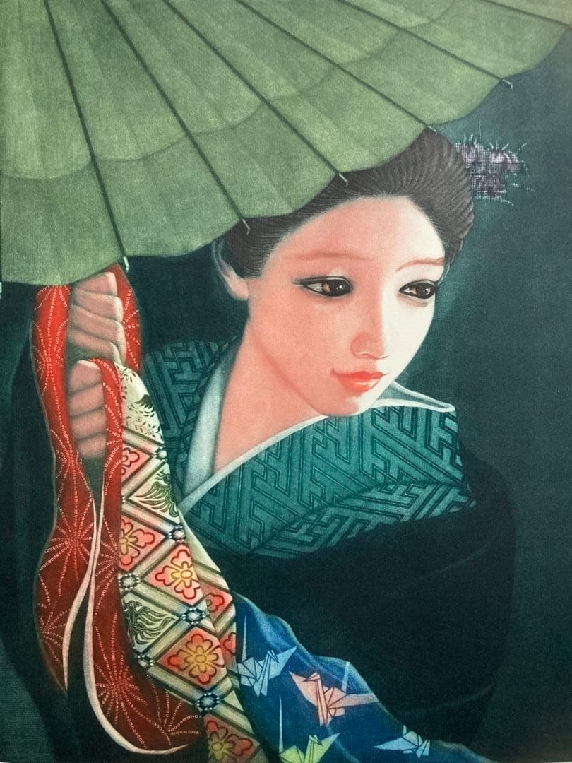 【真作保証】高橋潮 エッチング 直筆サイン 美人画 版画 絵画 銅版画