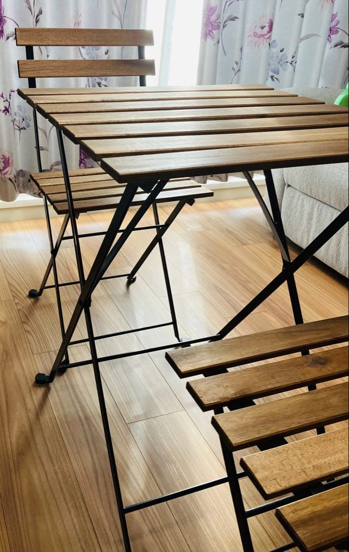 IKEA テーブル＆チェア セット 木製 折りたたみ式