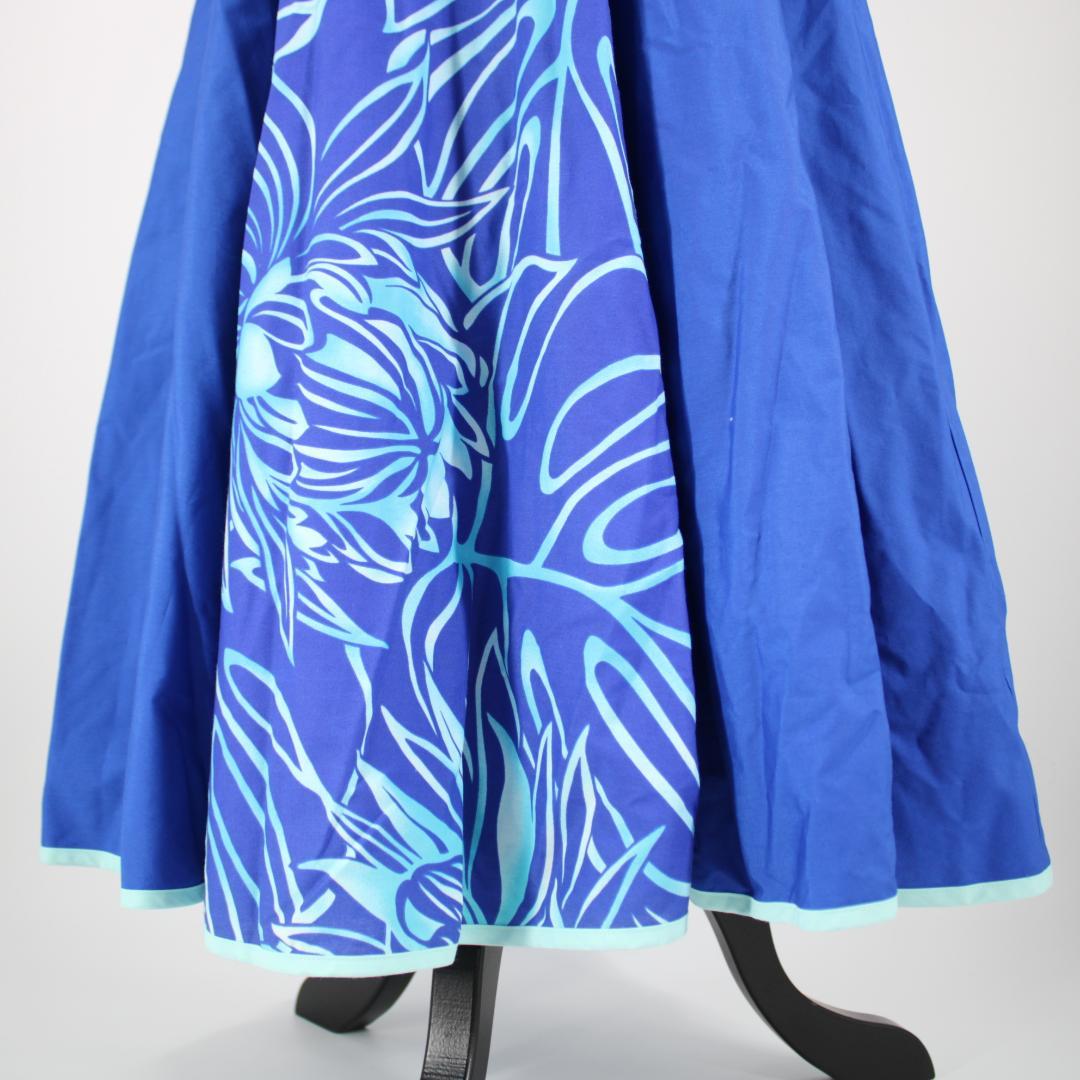 【美品 日本製 フラダンス衣装】ブルー ALOHA STANDARDS ドレス