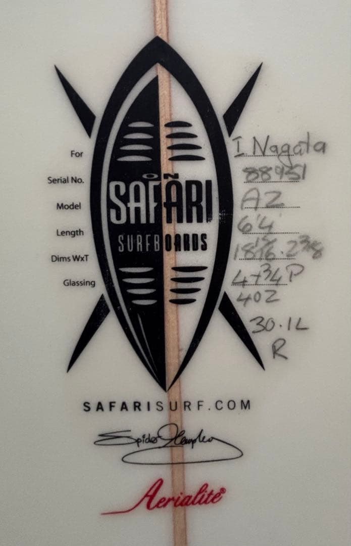 SPIDER SAFARI 6'4\" サーフボード
