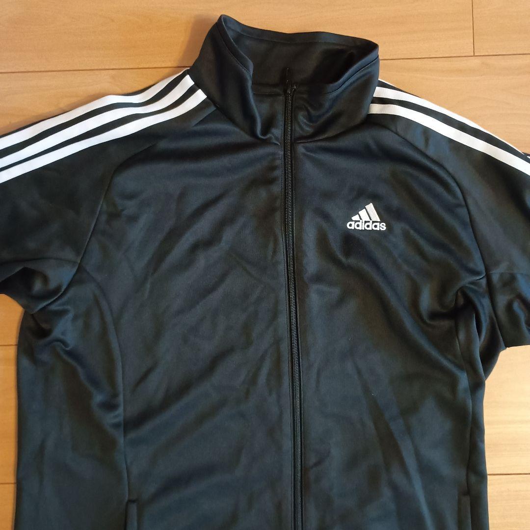 adidas ブラック ジャージセット：上O、下L