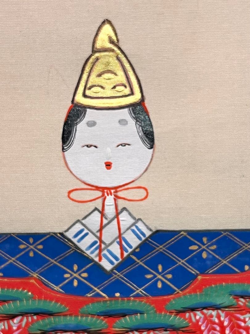 周邦 掛軸 掛け軸「紙雛之図」共箱 雛祭り ひな祭り 茶掛 日本画 直筆