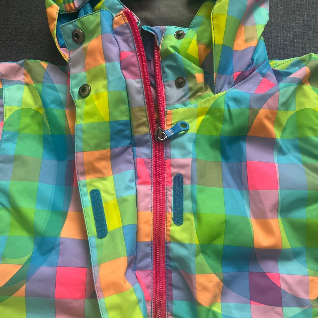 【美品】ROXYスキースノーボードウェア140150チェックキッズジャケット