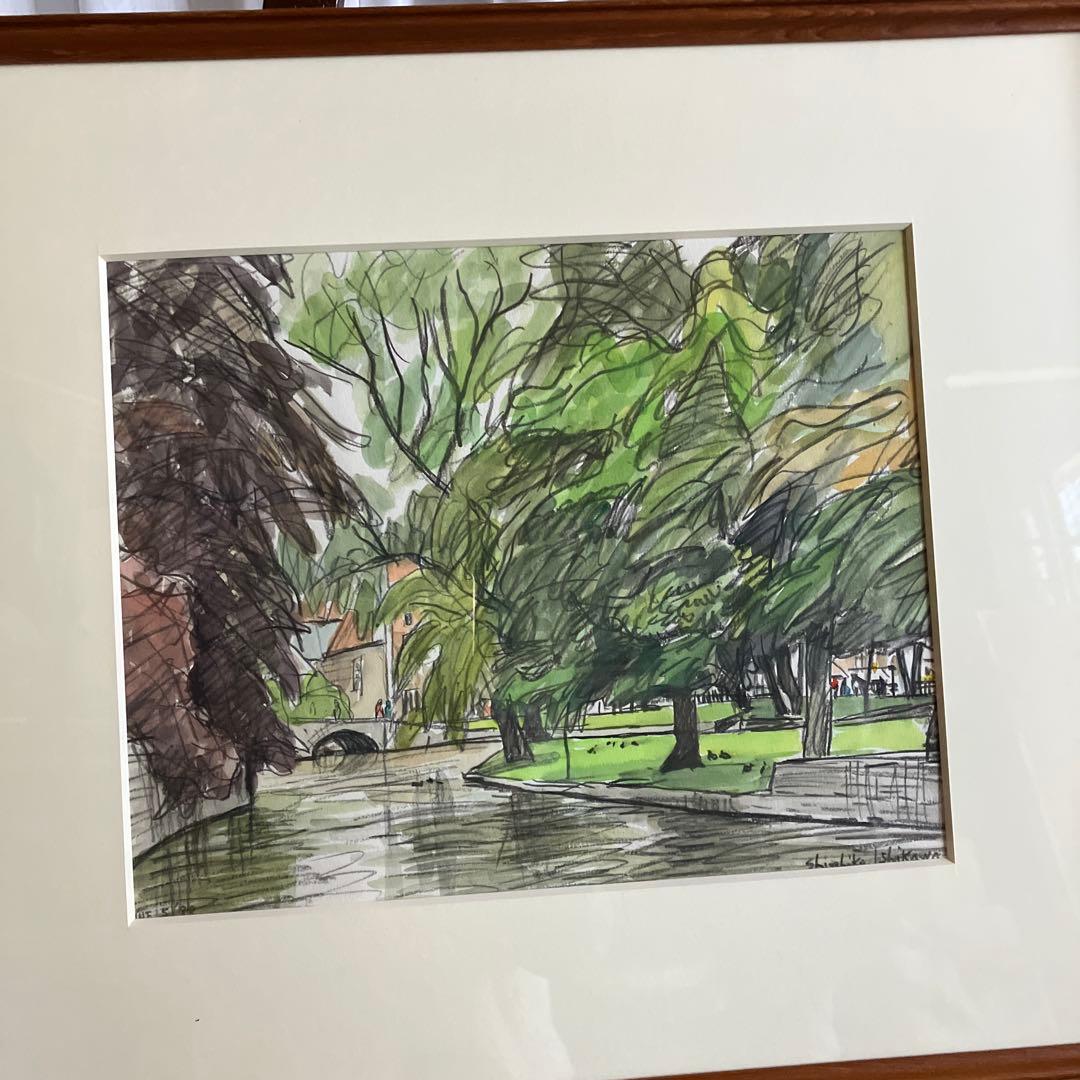 石川滋彦　「風景」水彩画　1988年