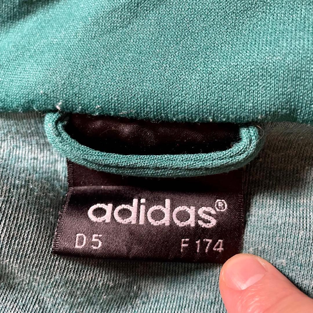 古着 90s adidas トラックジャケット 刺繍ロゴ 緑 Vintage