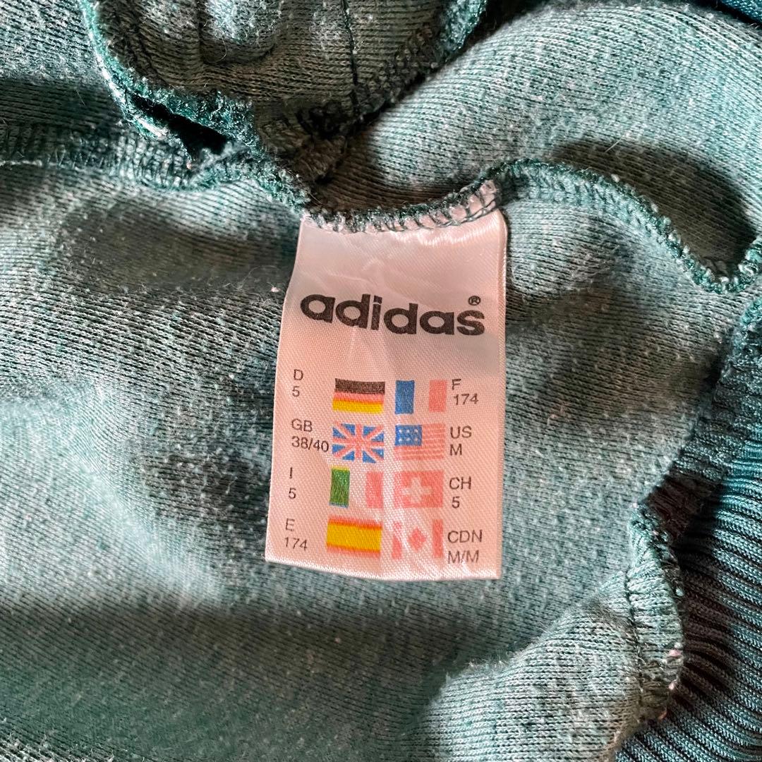 古着 90s adidas トラックジャケット 刺繍ロゴ 緑 Vintage
