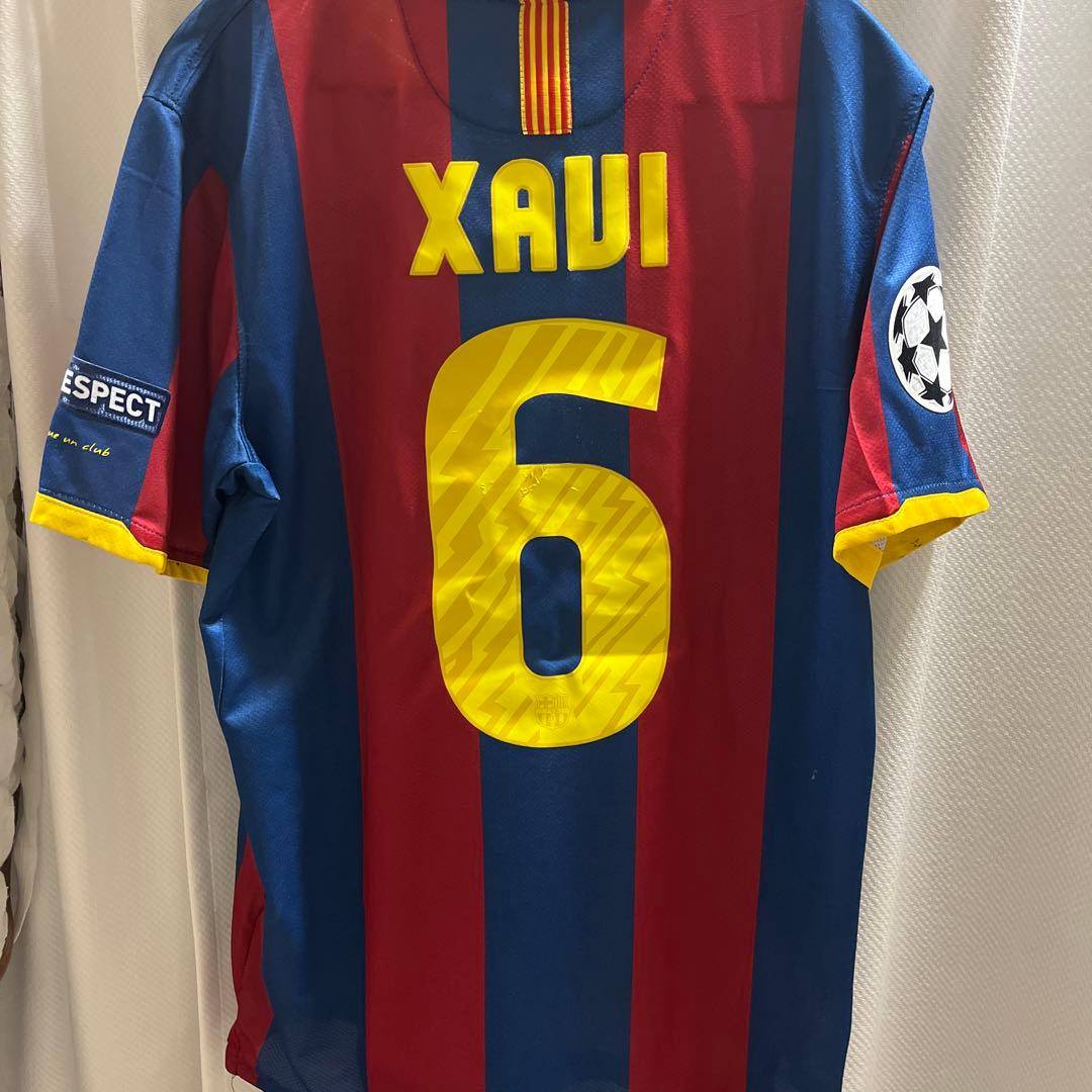 シャビ ユニフォームcl決勝パッチ付き FC Barcelona 2011