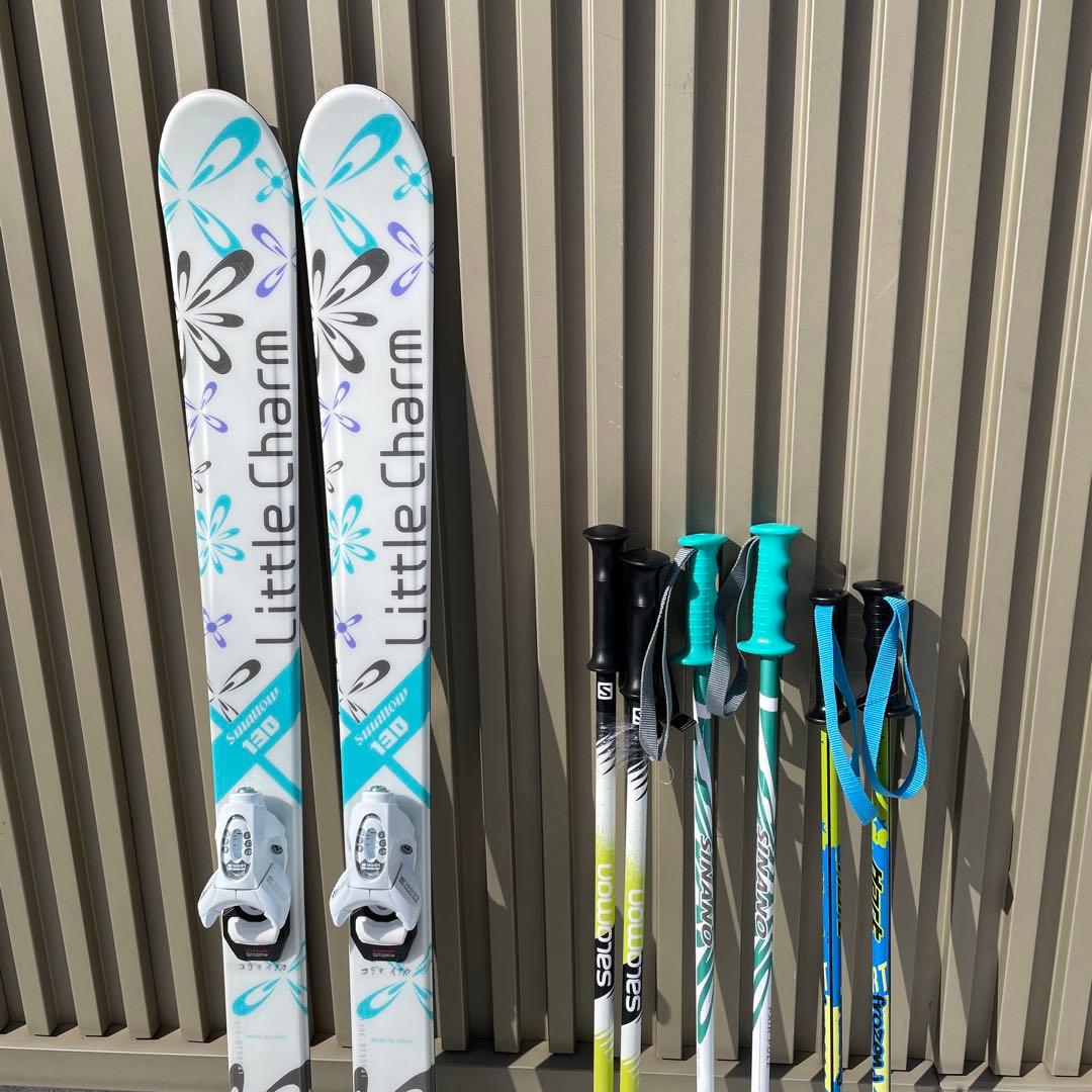 1回使用　スワロー　130 スキー板 ストック　サロモン　SALOMON