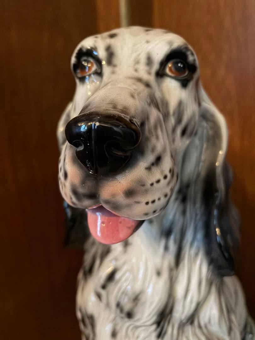 引き取り希望　陶器製犬の置物 白黒斑点 約60cm〜70cm
