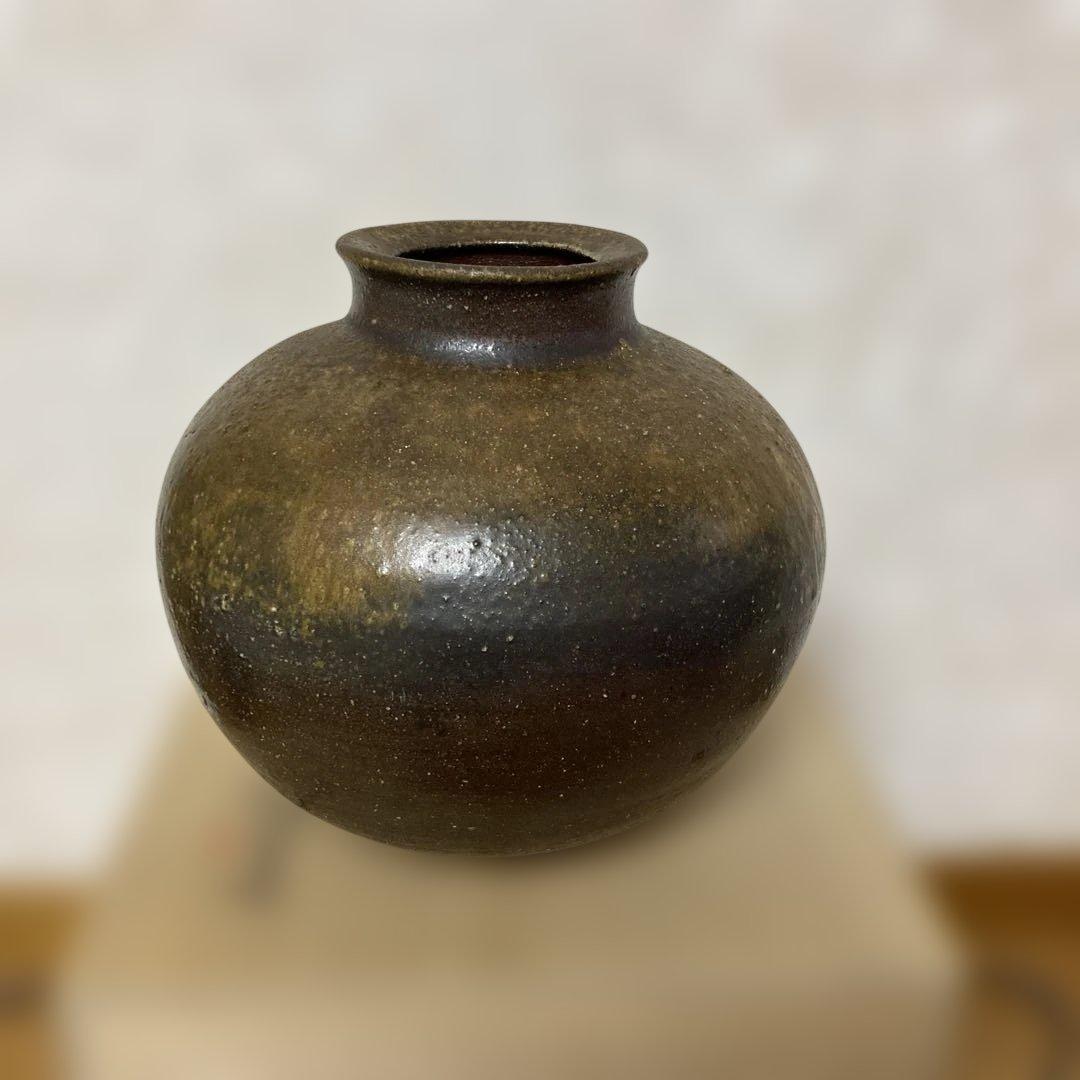 備前焼　岡山県重要無形文化財 四代松田華山 壺　花器 花瓶　箱付