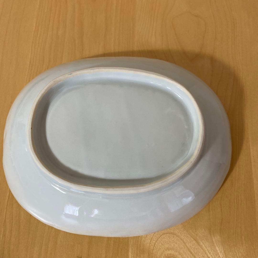 【新品】林京子　楕円鉢　ダミ菊　九谷青窯　九谷焼　廃窯→希少価値あり