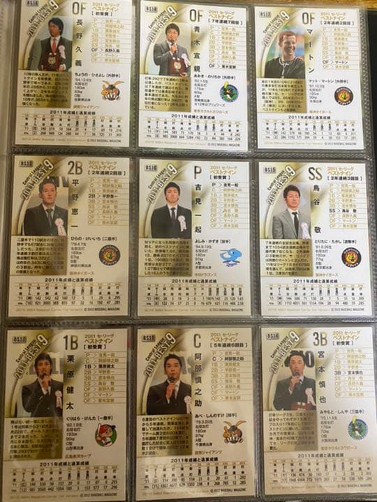 2011年セントラルリーグベストナインサイン入りカード