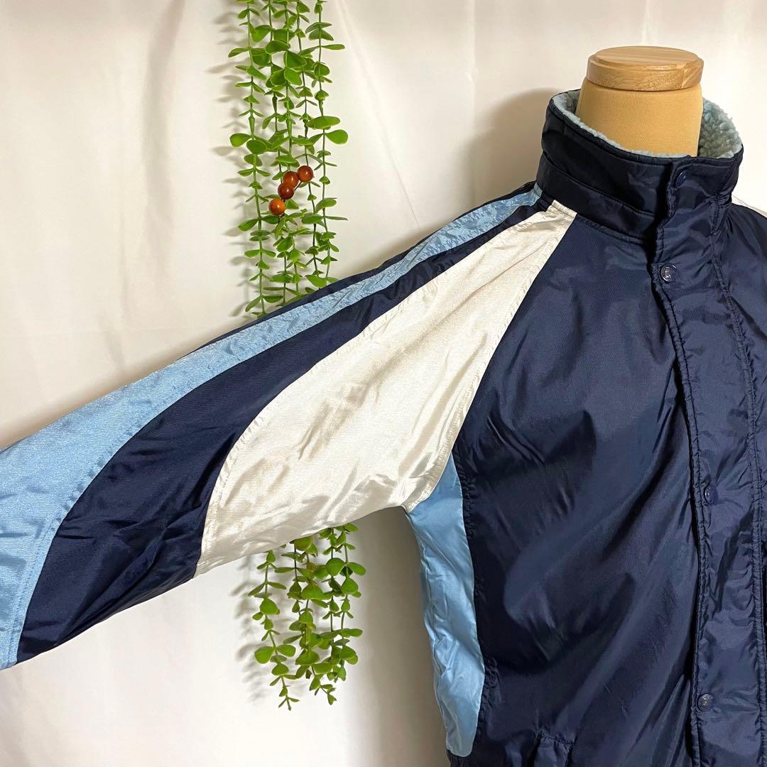 プーマ PUMAのロゴ入りベンチコート 裏起毛 白/紺/水色 サイズ150