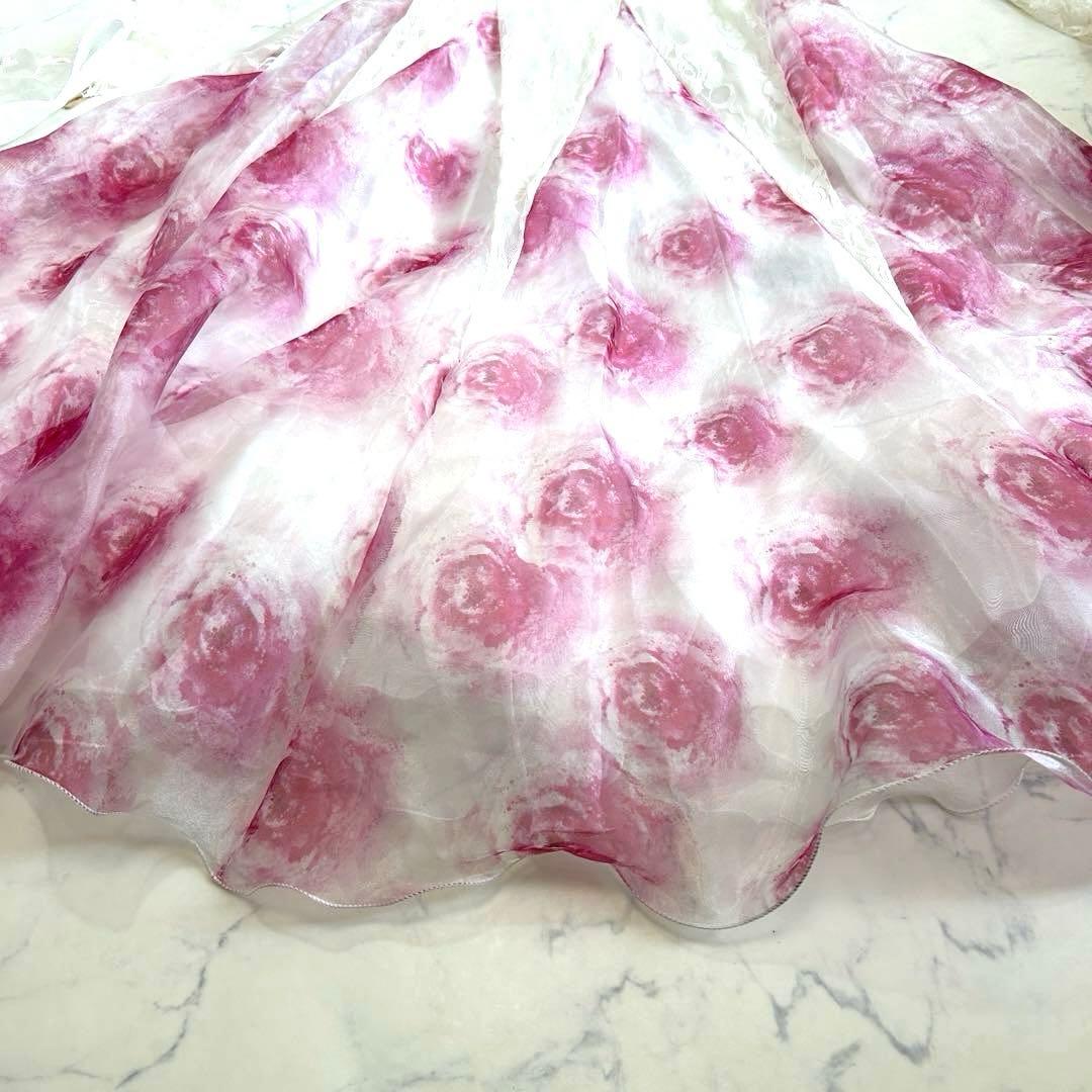 Leirena レイリーナ 社交ダンスドレス チョーカー オーガンジー 薔薇柄