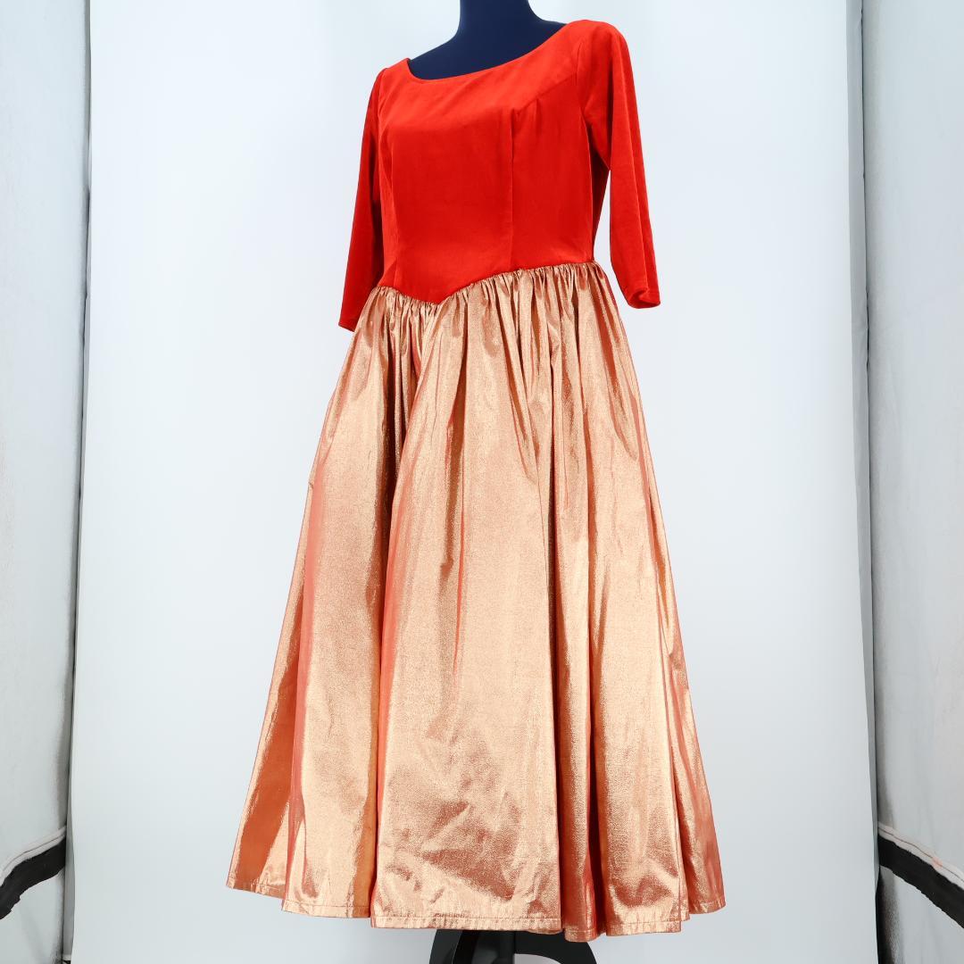 【美品 日本製 フラダンス衣装】レッド Laau Mana ワンピース ドレス
