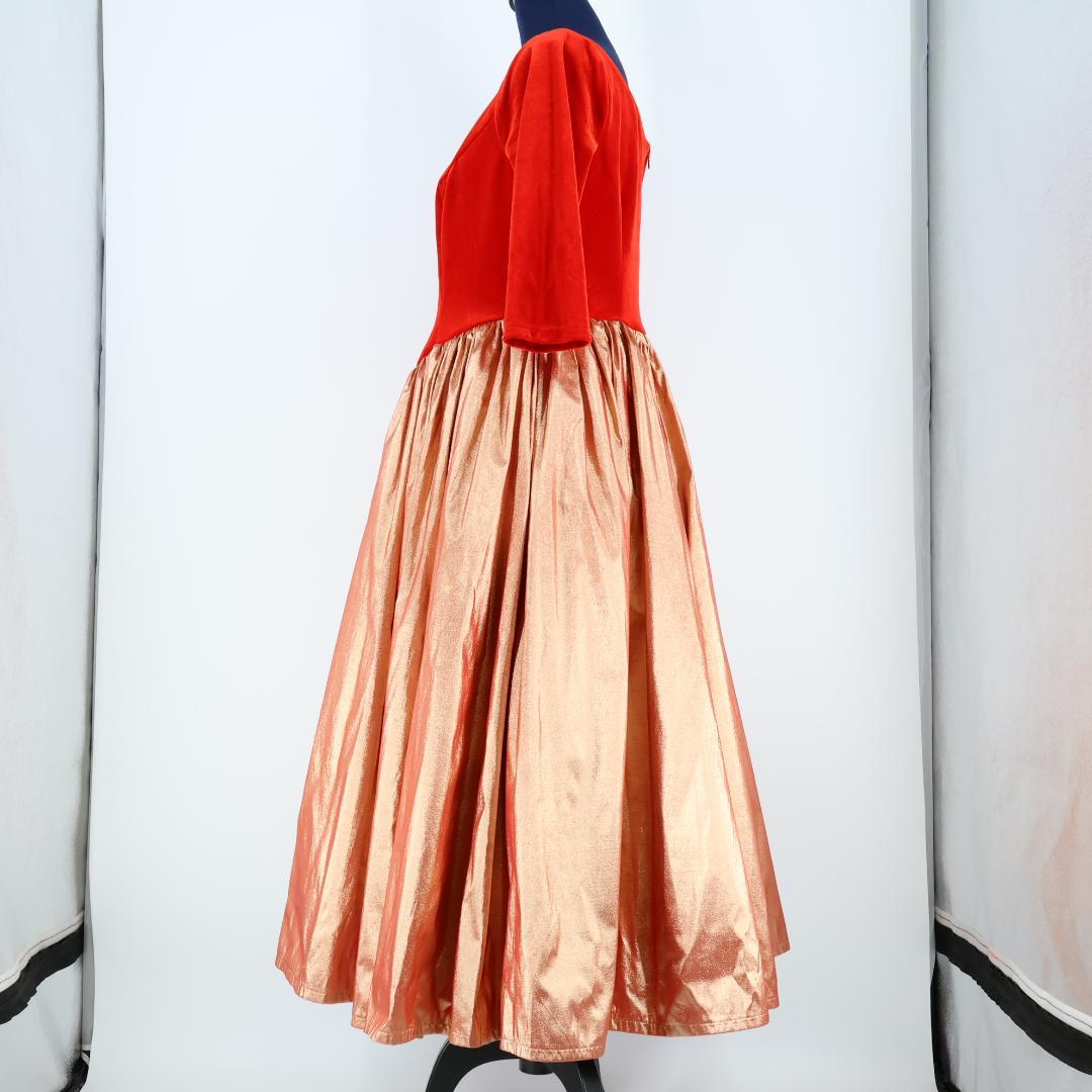 【美品 日本製 フラダンス衣装】レッド Laau Mana ワンピース ドレス