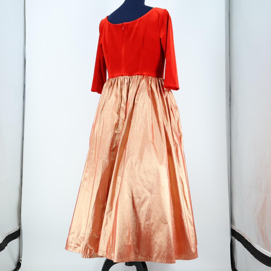 【美品 日本製 フラダンス衣装】レッド Laau Mana ワンピース ドレス