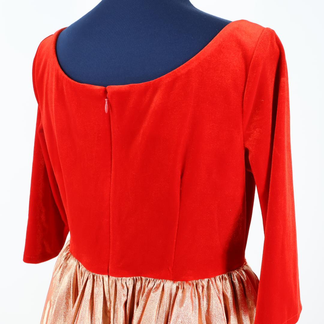 【美品 日本製 フラダンス衣装】レッド Laau Mana ワンピース ドレス