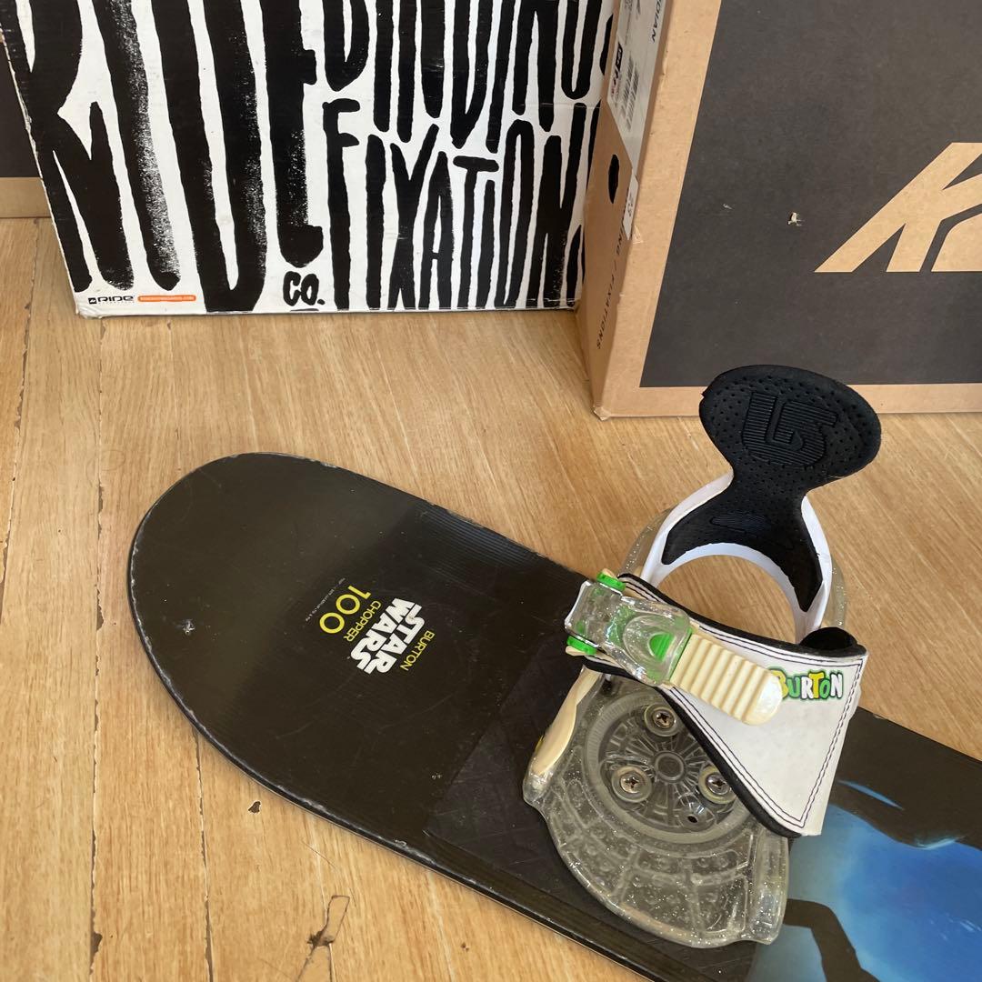 BURTON　キッズスノーボードセット　100cm　バートン　バイン付3点セット