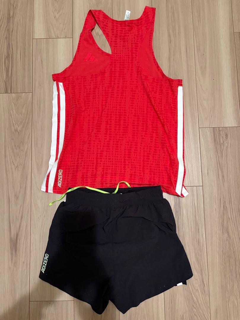 adidas ランニングウェア ユニフォーム 上下セット Mサイズ