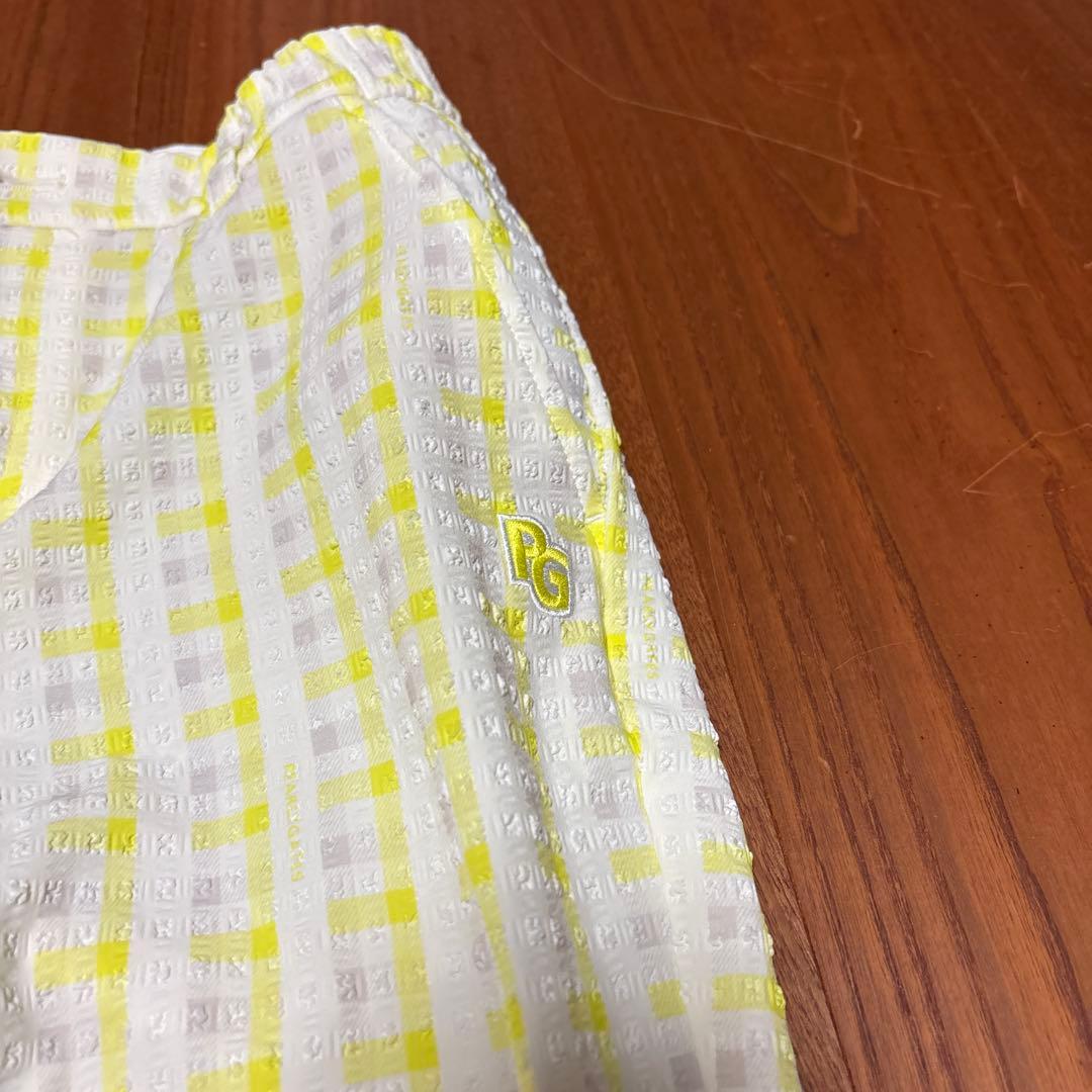 PG 夏用　白と黄色のチェックパンツ