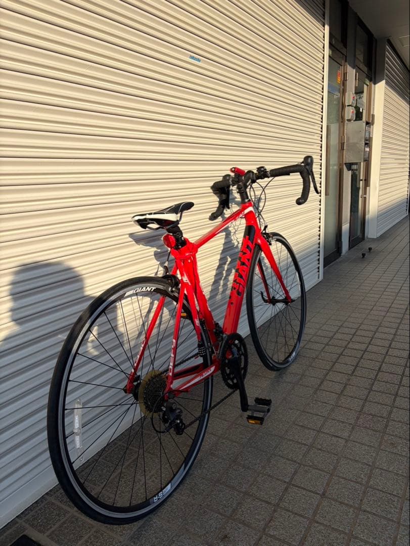 レッド アルミロードバイク 700C