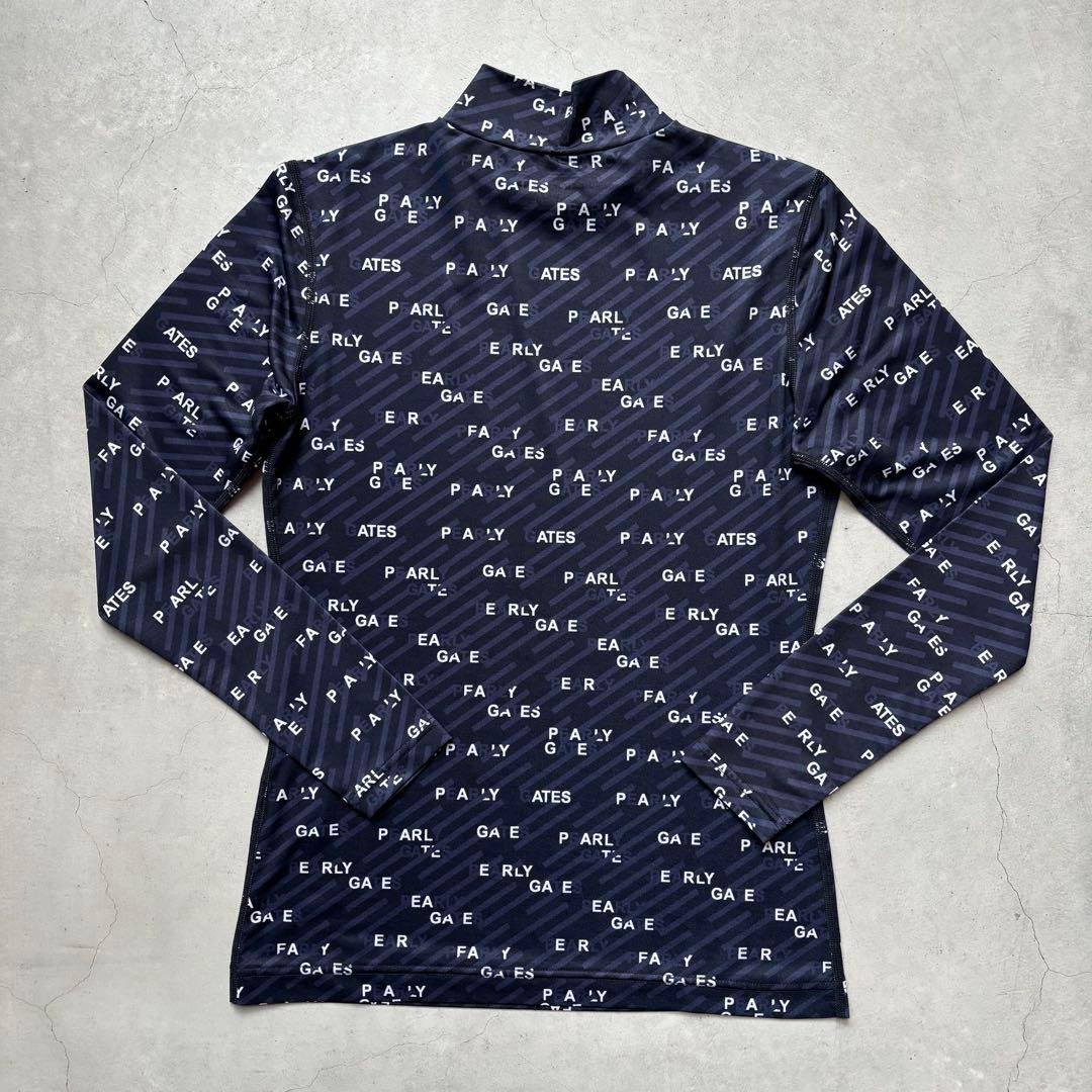 PEARLY GATES ATHL 長袖インナーモックネックシャツ ロゴ 総柄