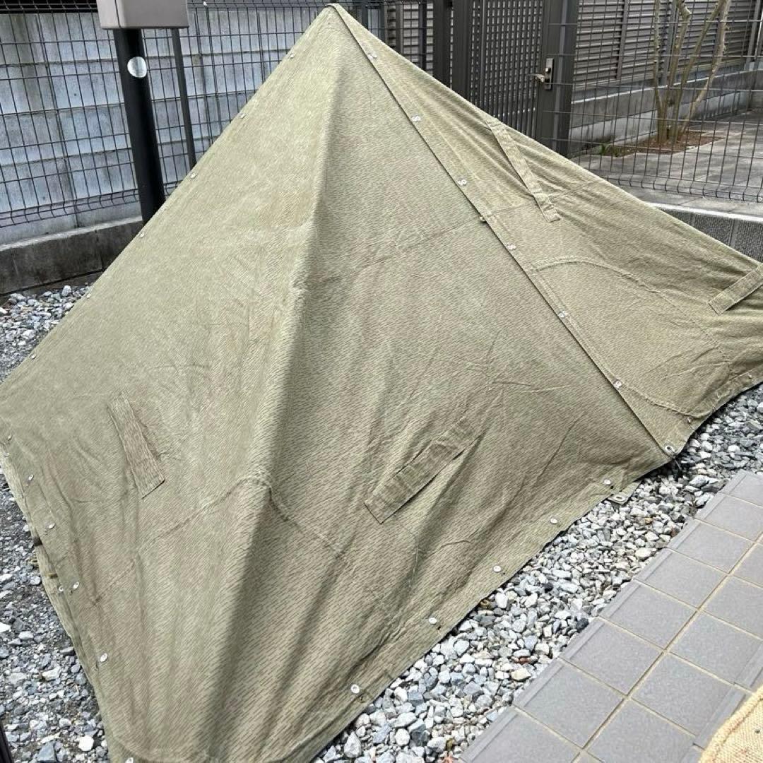 東ドイツ軍幕【放出品】 3枚セット テントシート レインドロップカモフラージュ