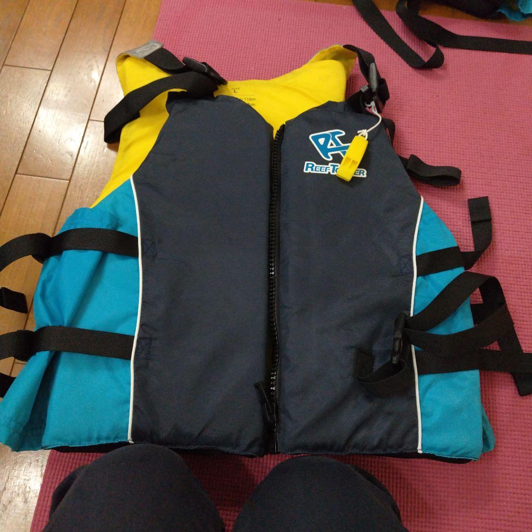 ライフジャケット とシュノーケルフィンM、Lの２点セット+シュノーケリングセット