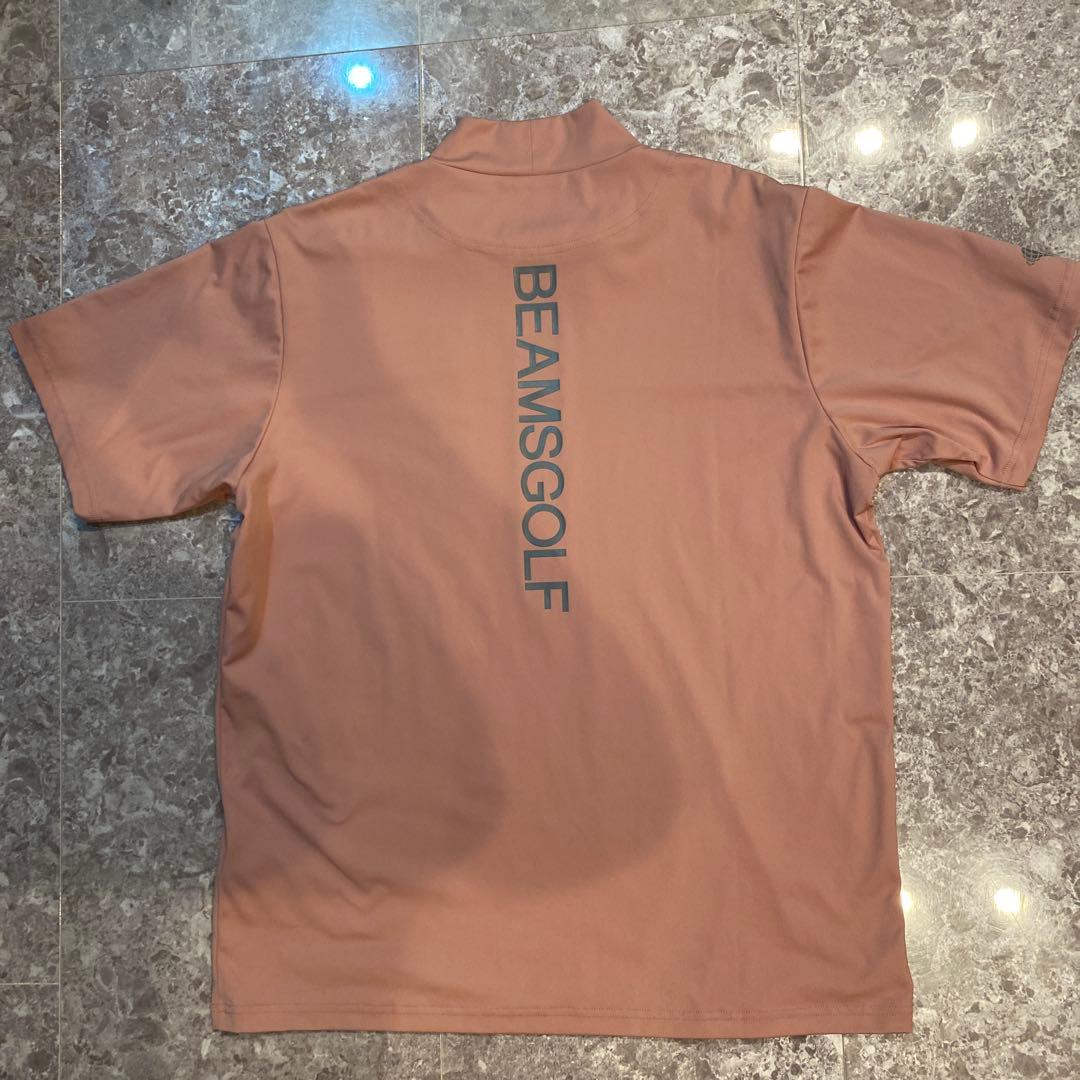 BEAMS GOLF モックネック　シャツ ベージュ　ピンク　Mサイズ