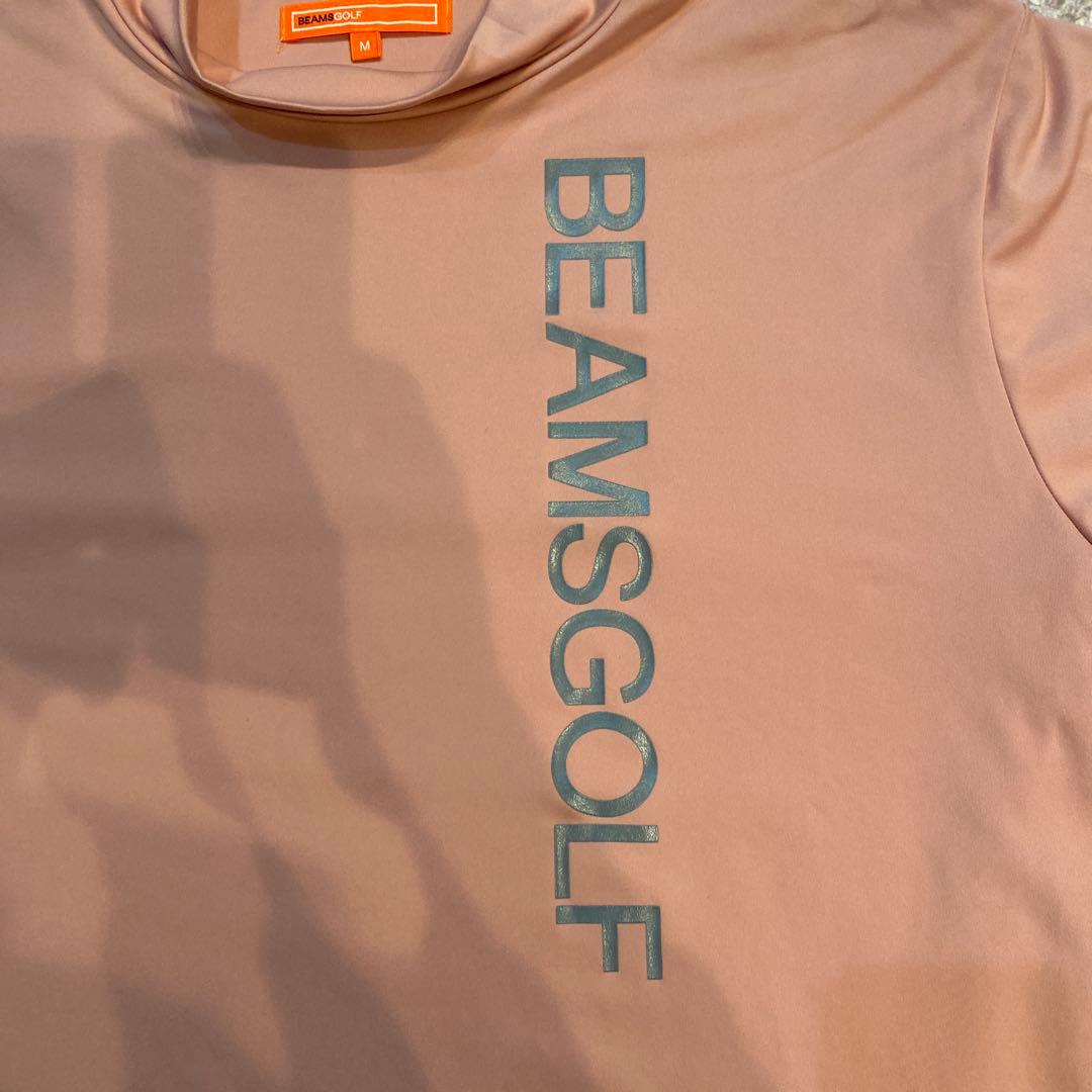 BEAMS GOLF モックネック　シャツ ベージュ　ピンク　Mサイズ