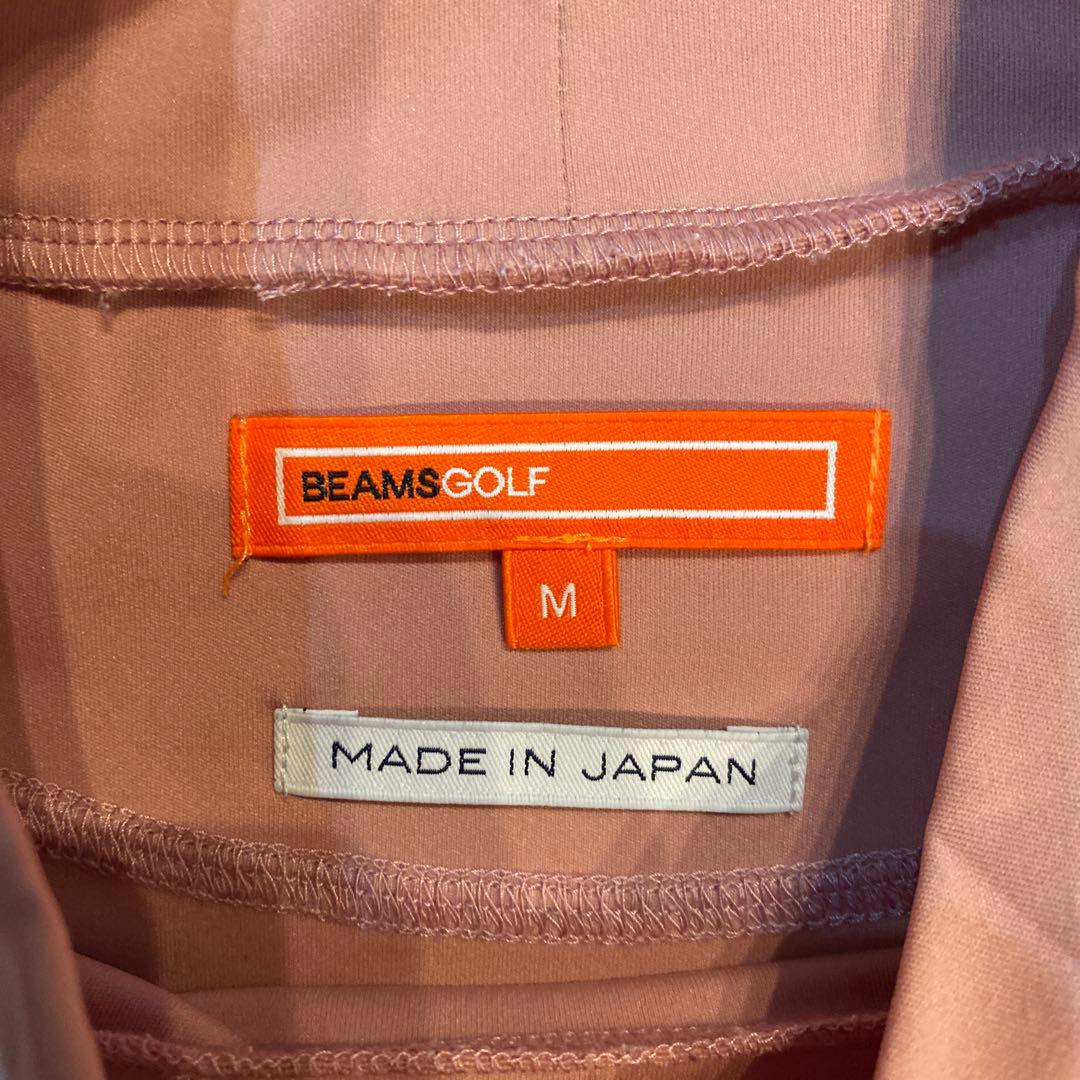 BEAMS GOLF モックネック　シャツ ベージュ　ピンク　Mサイズ