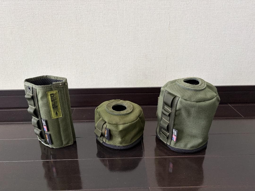 BALLISTICS ガス缶ケース３個セット オリーブ