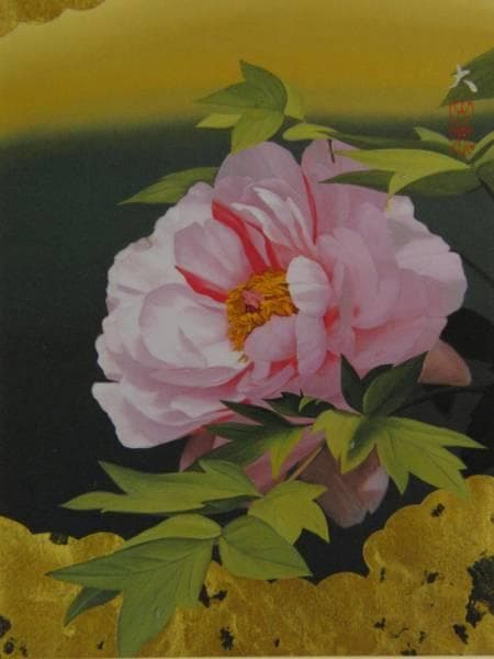 安西 大、花の咲く風景 -牡丹-、超希少額装用画、新品額装付