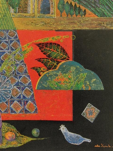 山本達郎、【航路】、希少な額装用画集画、新品高級額 額装付、状態良好