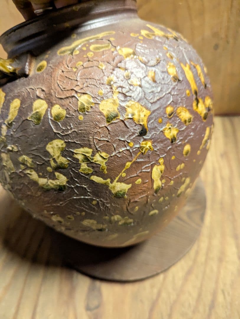 【信楽焼】花瓶　ビードロ飛ばし　8号