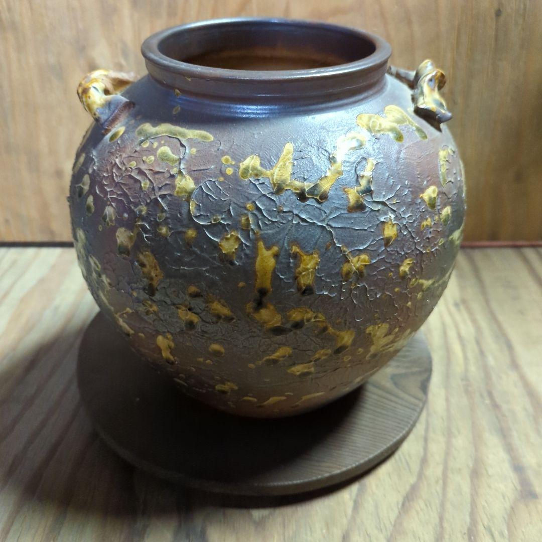 【信楽焼】花瓶　ビードロ飛ばし　8号