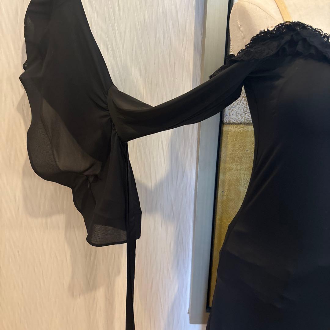 社交ダンスドレス ブラック・ホワイトグラデーションドレス　美品