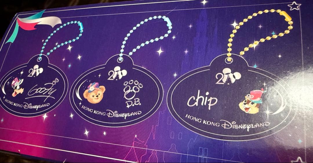 香港ディズニーランド　ネームタグ　バッグチャーム