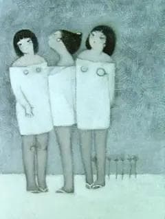 油絵 菅家令子 絵画インテリア額付( 青緑＋金色の枠) F4-142023冬女子