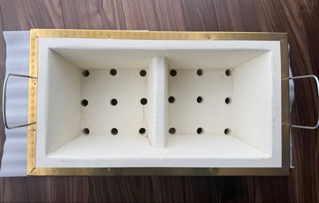 能登燃焼器工業 珪藻土切り出し七輪 長角型 しんちゅうバンド巻４５号