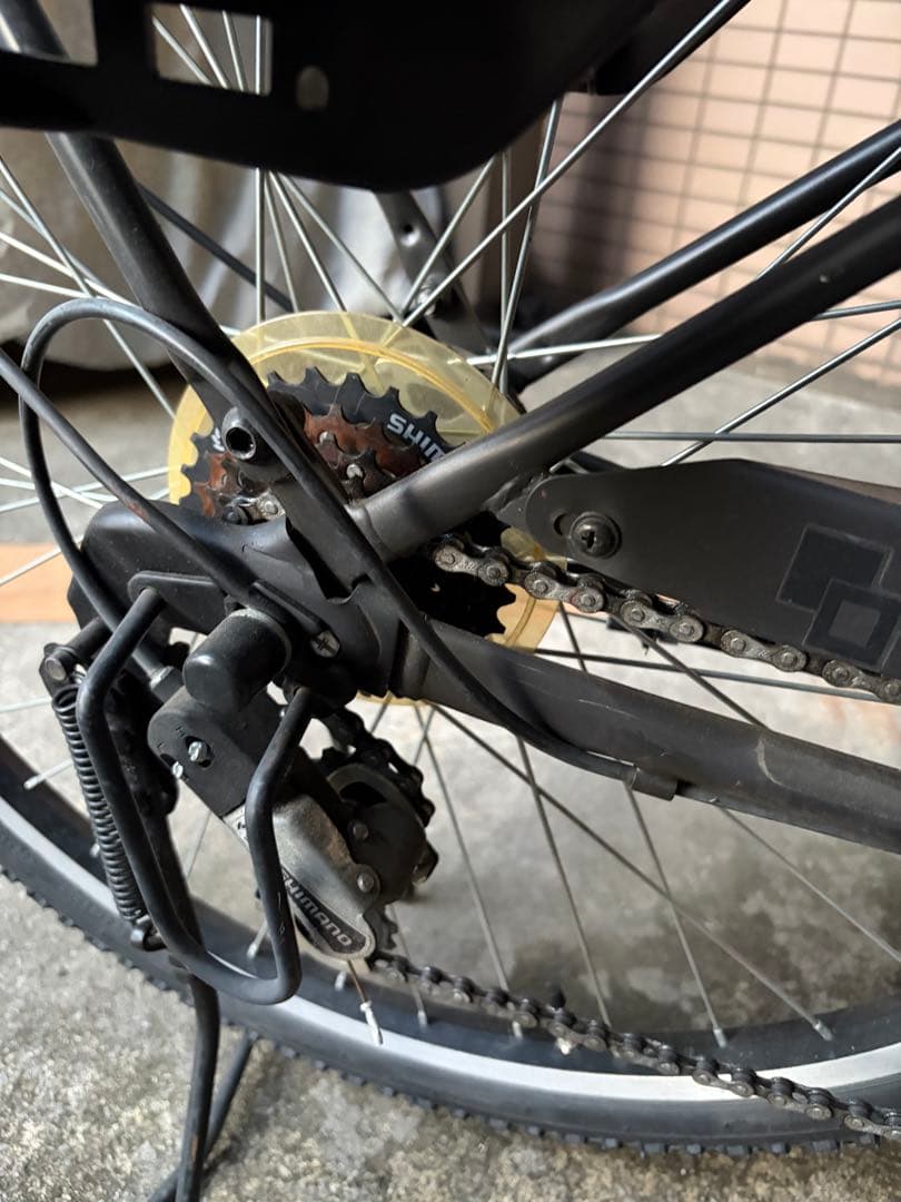 ブラウン チャイルドシート付きシティサイクル　ボールドラインOGK グランディア