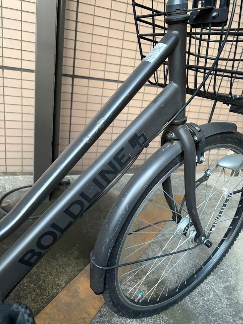 ブラウン チャイルドシート付きシティサイクル　ボールドラインOGK グランディア