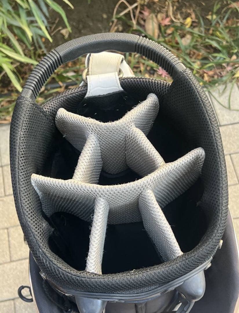 BANDEL Golf / バンデル　キャディバッグ　クロコ型押し　金ｘ白