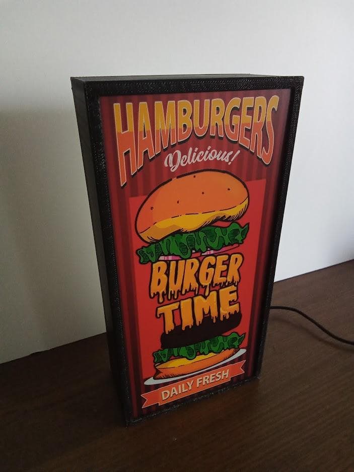 ハンバーガー ファーストフード カフェ 看板 置物 アメリカン雑貨 ライトBOX