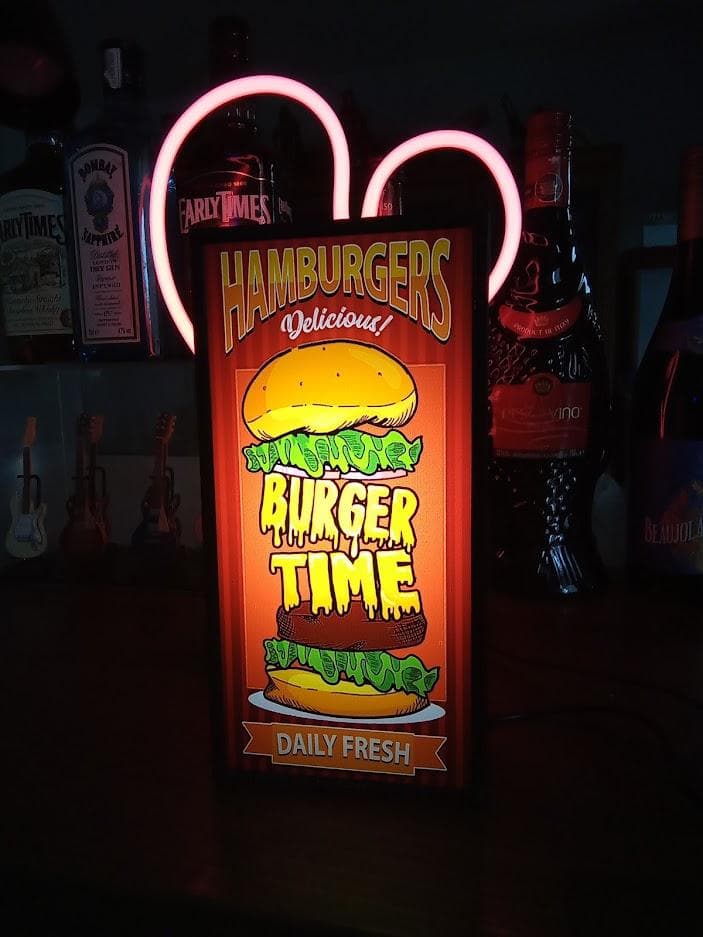 ハンバーガー ファーストフード カフェ 看板 置物 アメリカン雑貨 ライトBOX