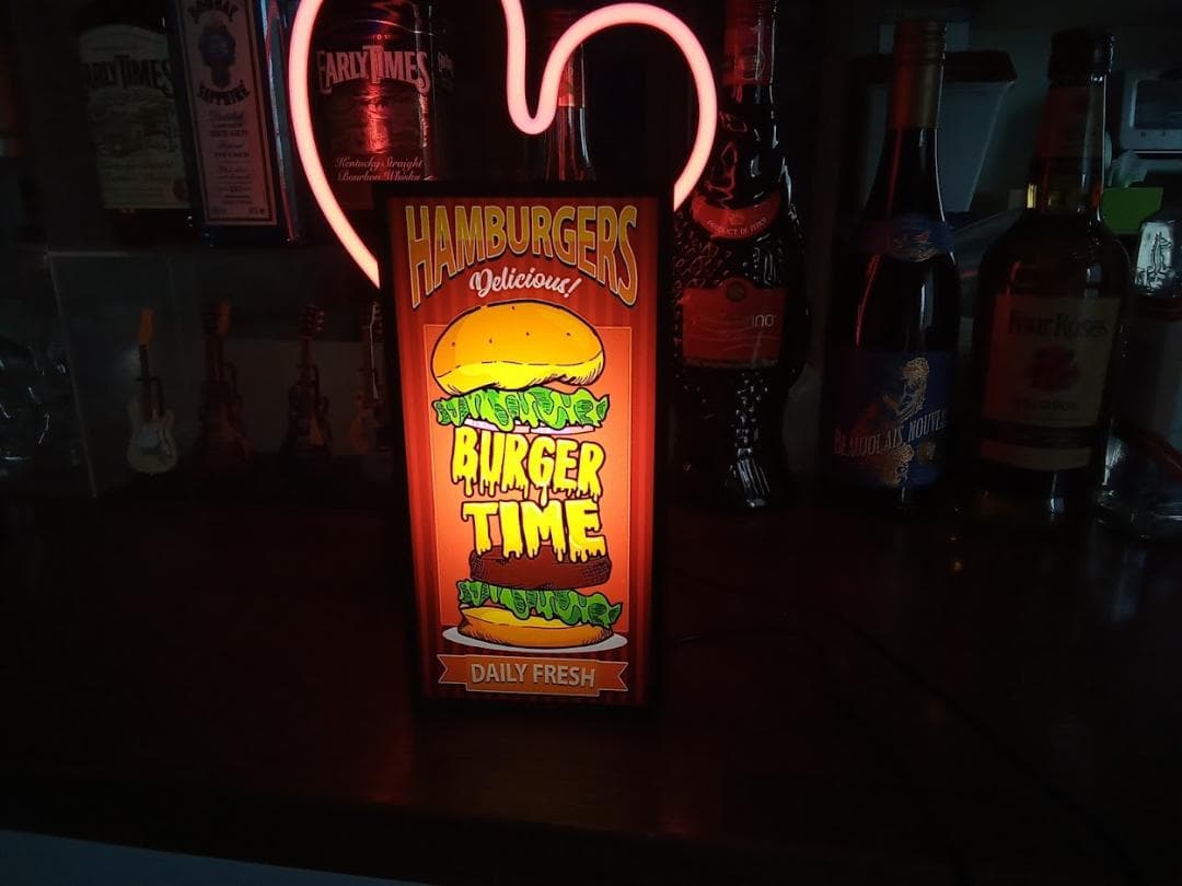 ハンバーガー ファーストフード カフェ 看板 置物 アメリカン雑貨 ライトBOX
