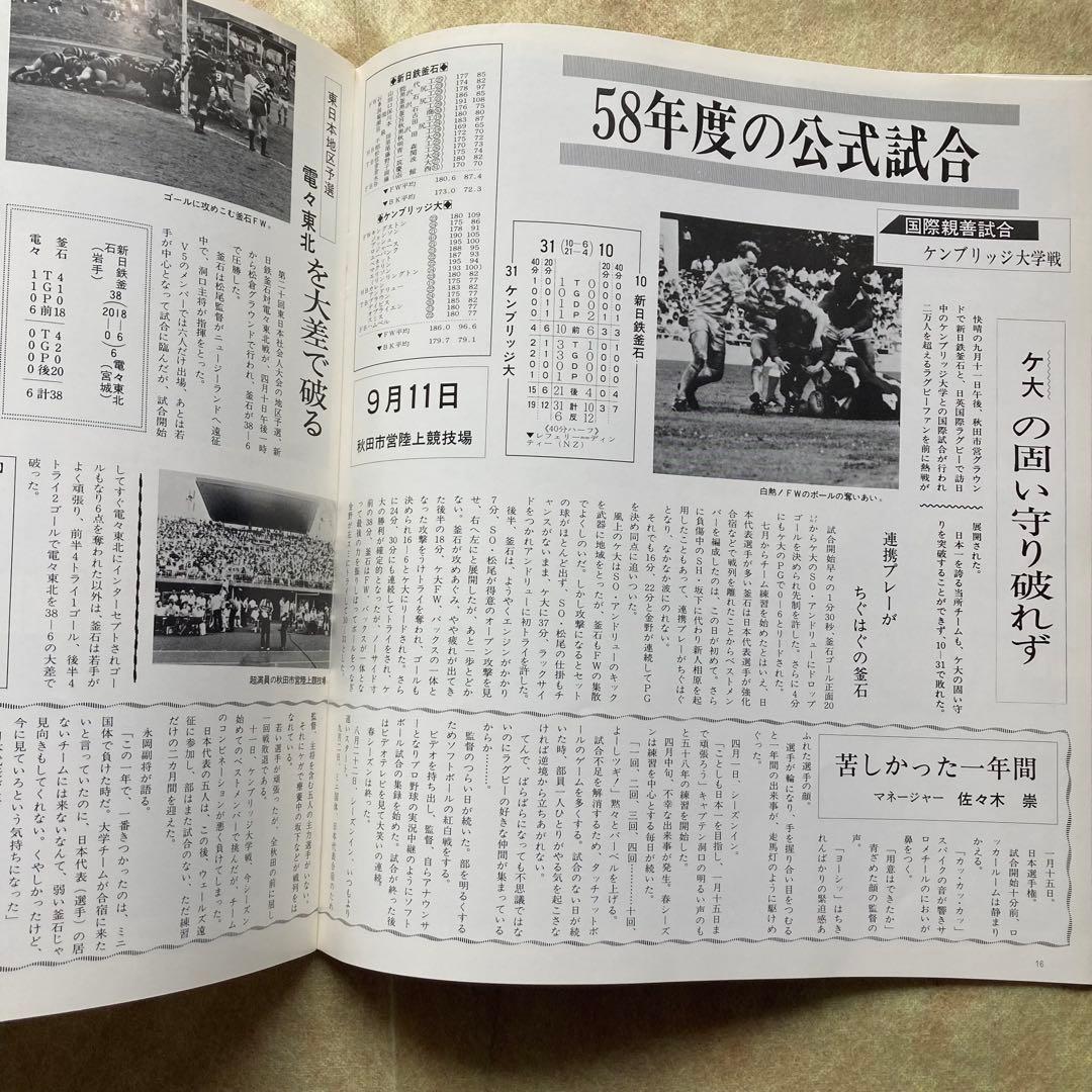 ラグビー新日鉄釜石日本選手権V6連覇記念誌