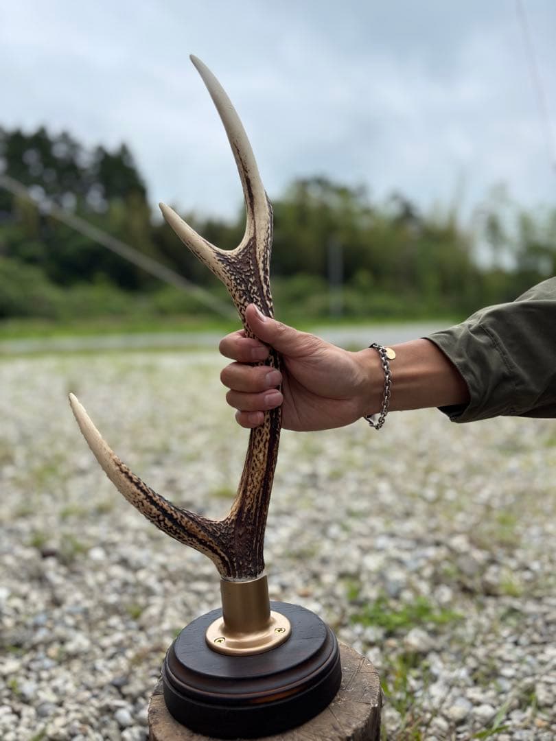 鹿角ランタンスタンド　ハンドメイド
