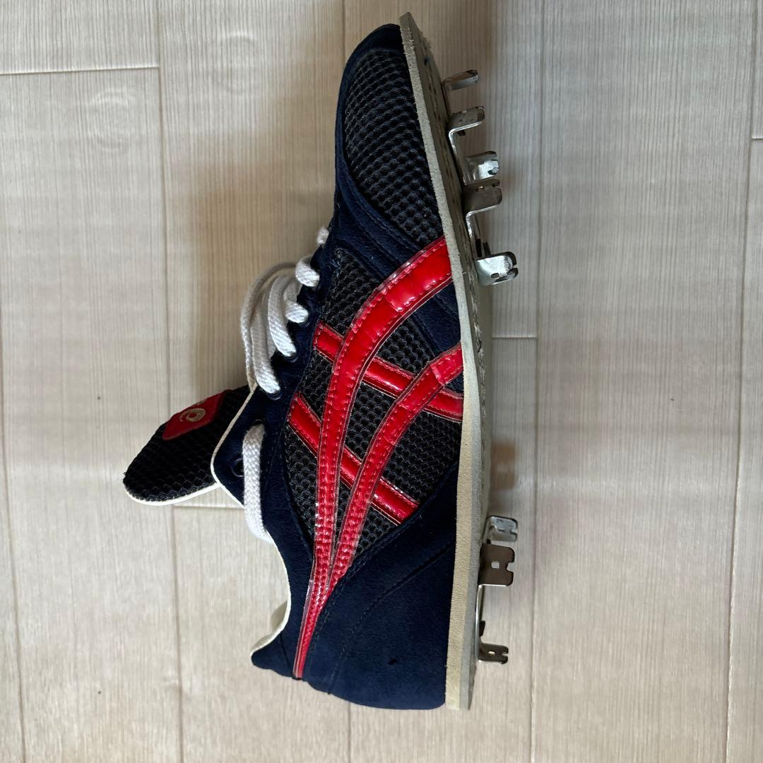 asics スパイクシューズ ネイビー/レッド27.0cm
